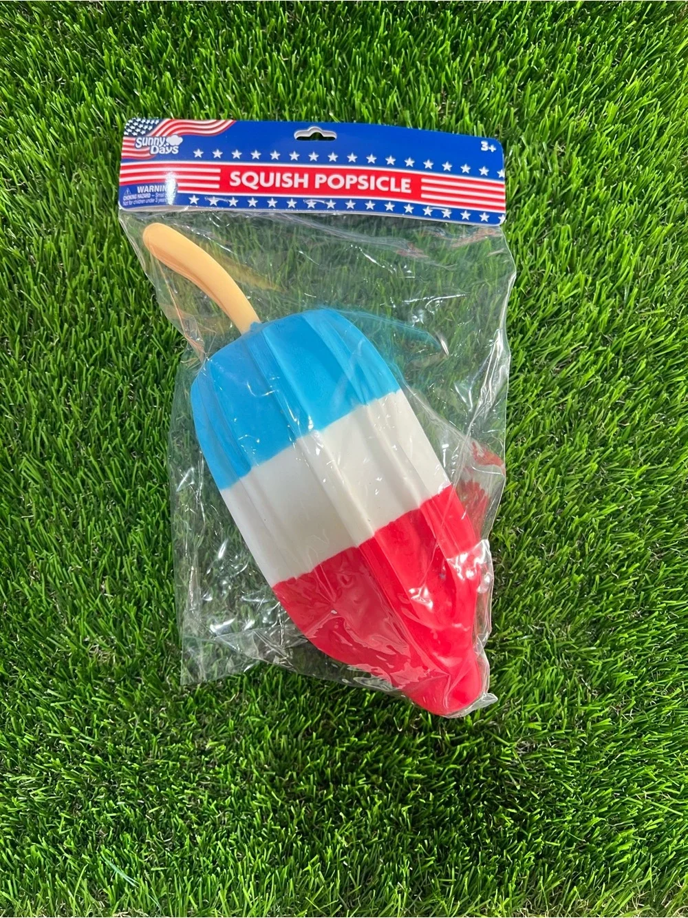 Squish Popsicle Patriotic Red White Blue Squishy Toy -